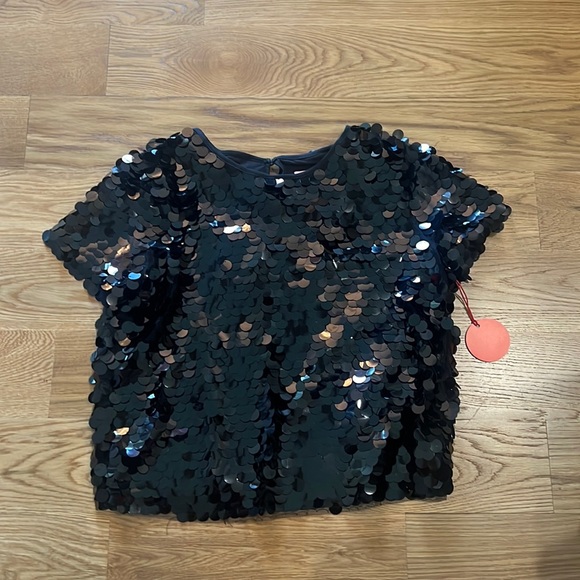 Eva Franco Tops - Eva Franco Sequin Tee size M black